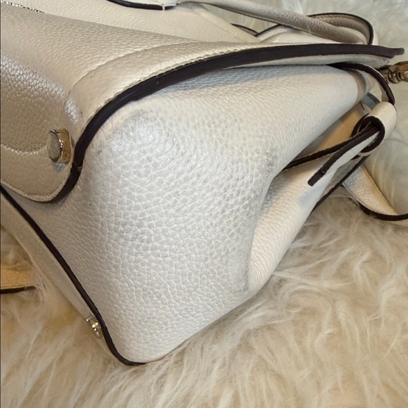 kate spade Cream Pebbled Leather Satchel with Detachable Strap - Picture 5 of 6